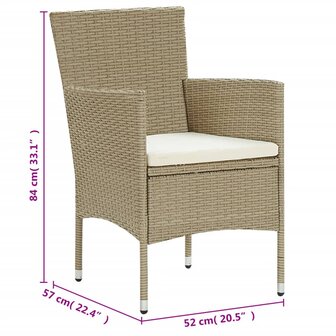 11-delige Tuinset poly rattan beige