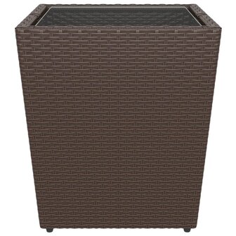 5-delige Bistroset poly rattan en gehard glas bruin