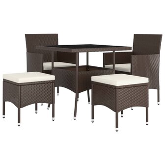 5-delige Loungeset poly rattan bruin