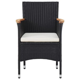 11-delige Tuinset poly rattan zwart