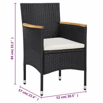 11-delige Tuinset poly rattan zwart
