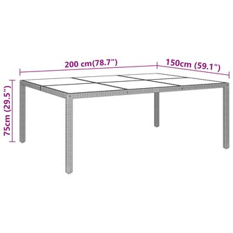 11-delige Tuinset poly rattan zwart