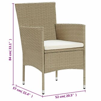 11-delige Tuinset poly rattan beige