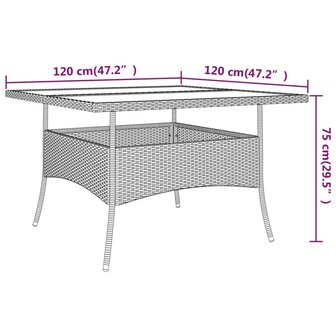 9-delige Tuinset poly rattan bruin