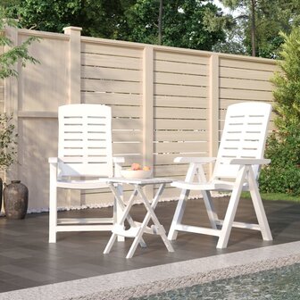 3-delige Tuinset polypropeen wit