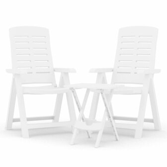 3-delige Tuinset polypropeen wit