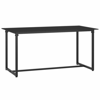 4-delige Loungeset met kussens poly rattan zwart