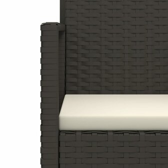 4-delige Loungeset met kussens poly rattan zwart