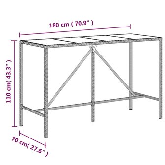 9-delige Tuinbarset poly rattan en massief acaciahout grijs