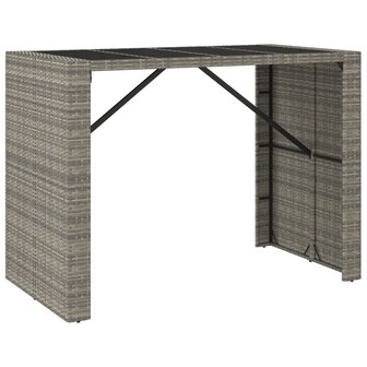 7-delige Tuinbarset poly rattan en massief acaciahout grijs