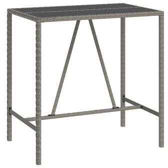 5-delige Tuinbarset poly rattan en massief acaciahout grijs