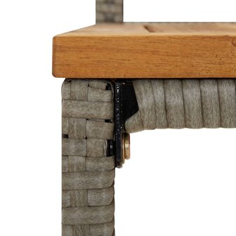 5-delige Tuinbarset poly rattan en massief acaciahout grijs