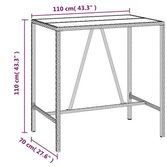 5-delige Tuinbarset poly rattan en massief acaciahout grijs