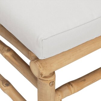 12-delige Loungeset met kussens bamboe lichtgrijs