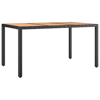 7-delige Tuinset met kussens poly rattan zwart