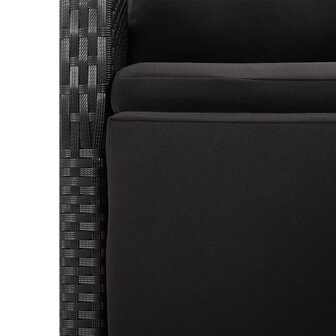 7-delige Tuinset met kussens poly rattan zwart
