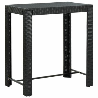 5-delige Tuinbarset poly rattan en massief acaciahout zwart