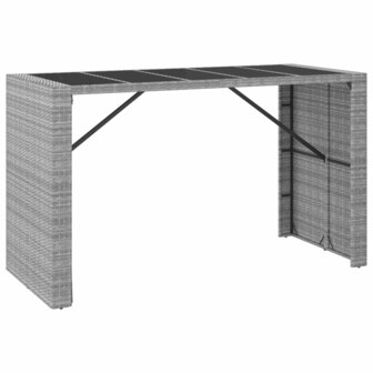 9-delige Tuinbarset met kussens poly rattan grijs