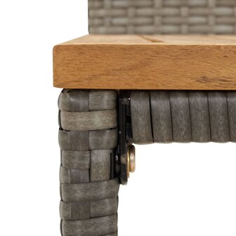5-delige Tuinbarset poly rattan en massief acaciahout grijs