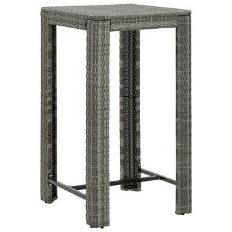 3-delige Tuinbarset poly rattan en massief acaciahout grijs