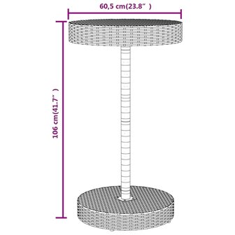 3-delige Tuinbarset poly rattan en massief acaciahout grijs