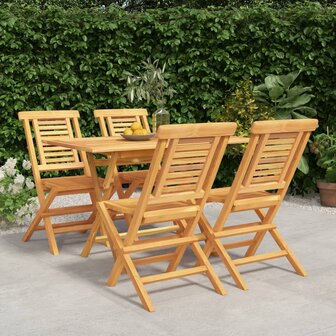 5-delige Tuinset massief teakhout