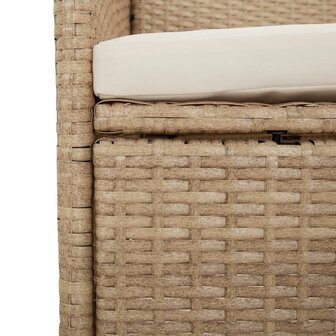 7-delige Tuinset met kussens poly rattan beige