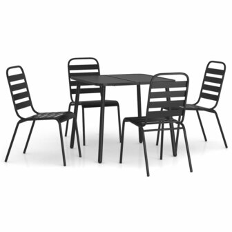 5-delige Tuinset staal antracietkleurig