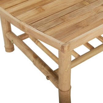 3-delige Loungeset met kussens bamboe cr&egrave;mewit