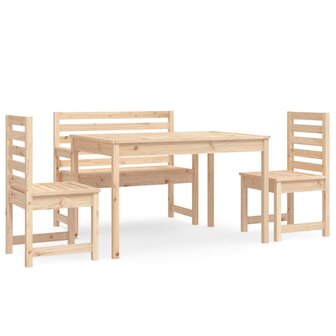 4-delige Tuinset massief teakhout