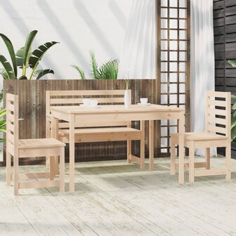4-delige Tuinset massief teakhout