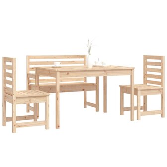 4-delige Tuinset massief teakhout