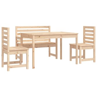 4-delige Tuinset massief teakhout