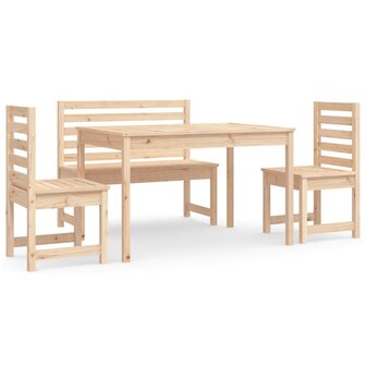 4-delige Tuinset massief teakhout