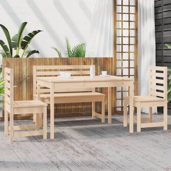 4-delige Tuinset massief teakhout