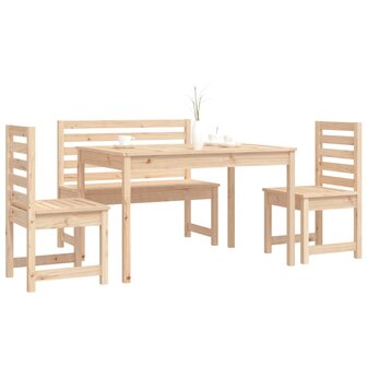 4-delige Tuinset massief teakhout