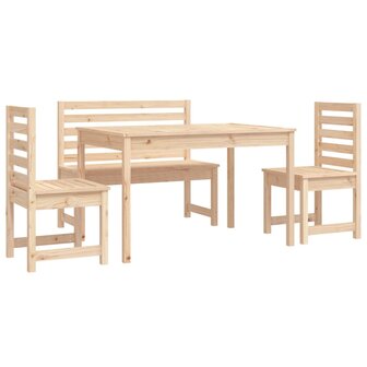 4-delige Tuinset massief teakhout