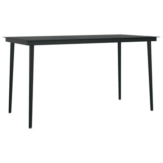 7-delige Tuinset PVC-rattan zwart