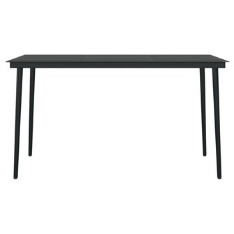 7-delige Tuinset PVC-rattan zwart