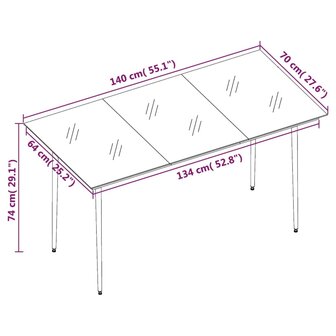 7-delige Tuinset PVC-rattan zwart