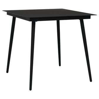 3-delige Tuinset PVC-rattan zwart