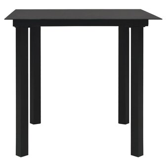 3-delige Tuinset PVC-rattan zwart