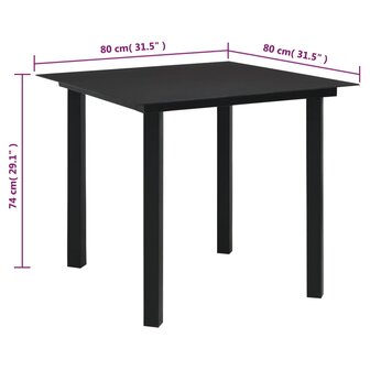 3-delige Tuinset PVC-rattan zwart