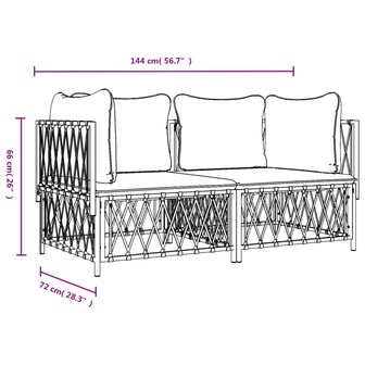 2-delige Loungeset met kussens staal antracietkleurig