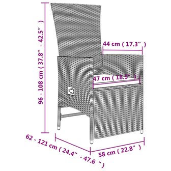 9-delige Tuinset met kussens poly rattan beige