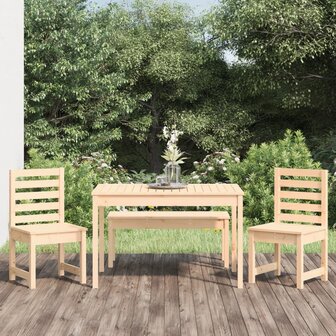 4-delige Tuinset massief teakhout