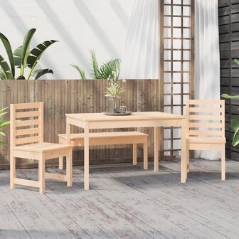 4-delige Tuinset massief teakhout