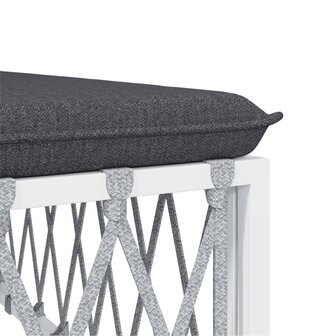 6-delige Loungeset met kussens staal wit