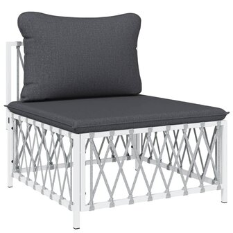 4-delige Loungeset met kussens staal wit