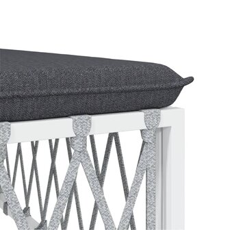 4-delige Loungeset met kussens staal wit